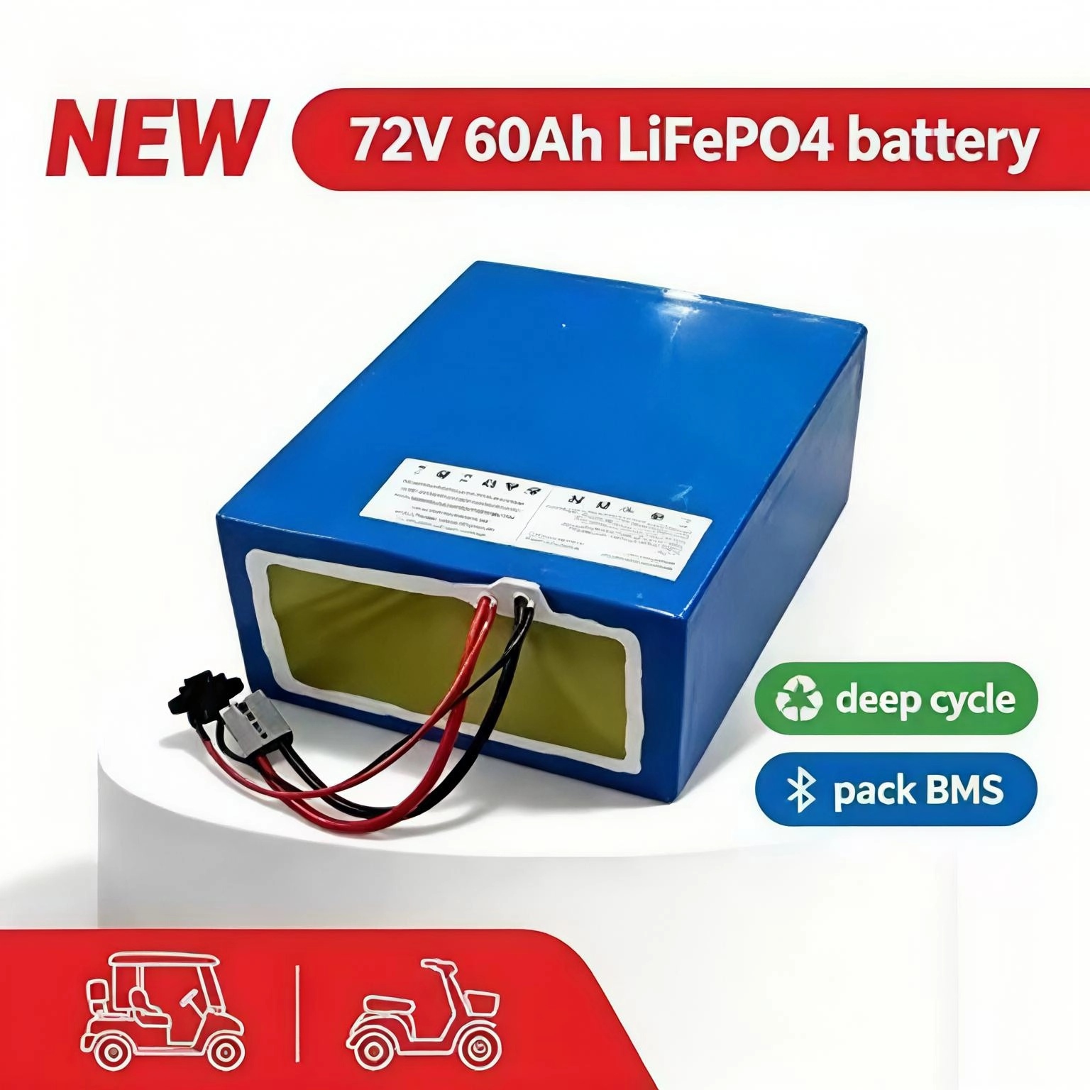 72V 60Ah Lifepo4 Battery Pack - Lithium 72V 60Ah lifepo4 batterijpakket BMS
