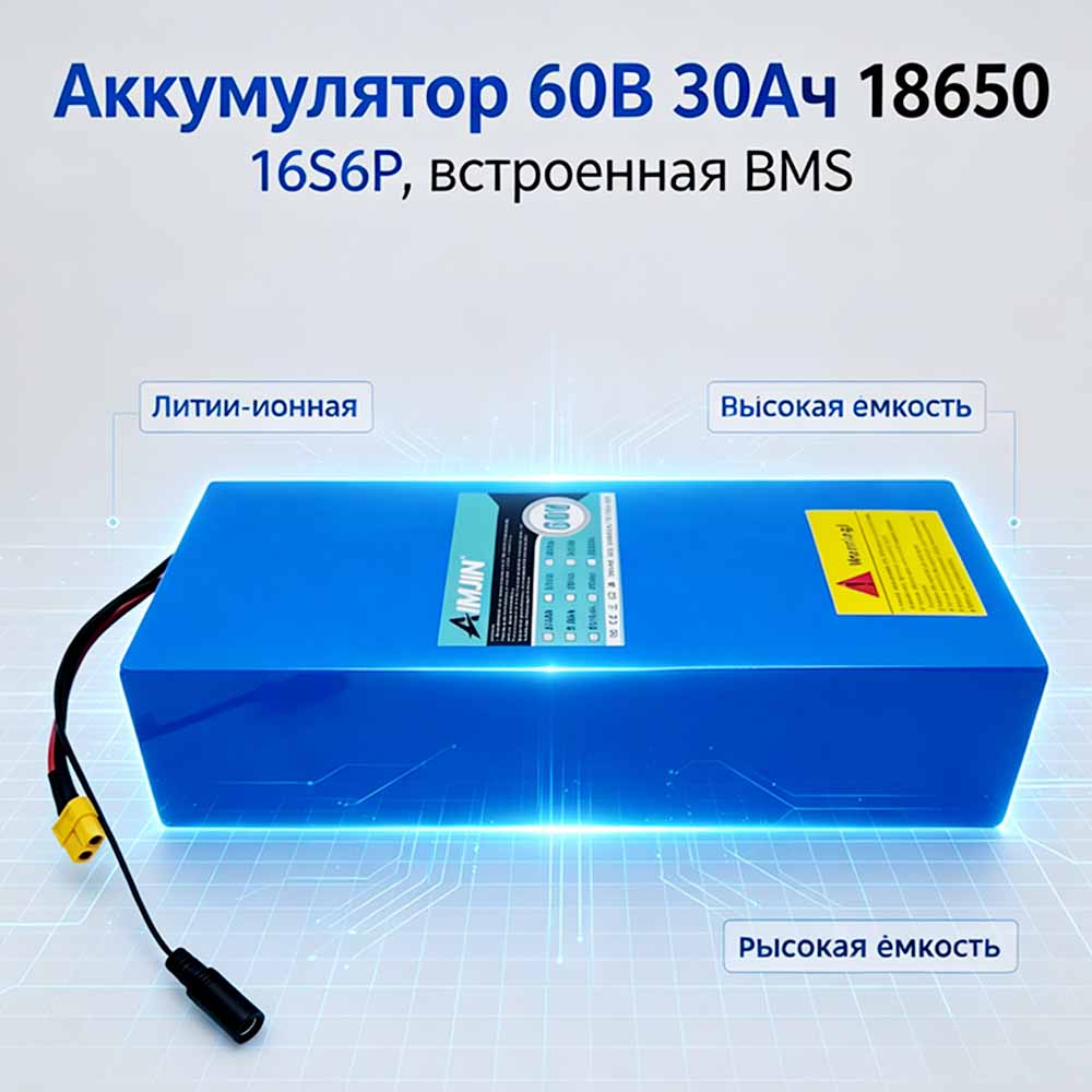 Ingebouwde BMS 18650 16S6P 60V - 60V 30Ah Electric Scooter Battery recensie en prijs
