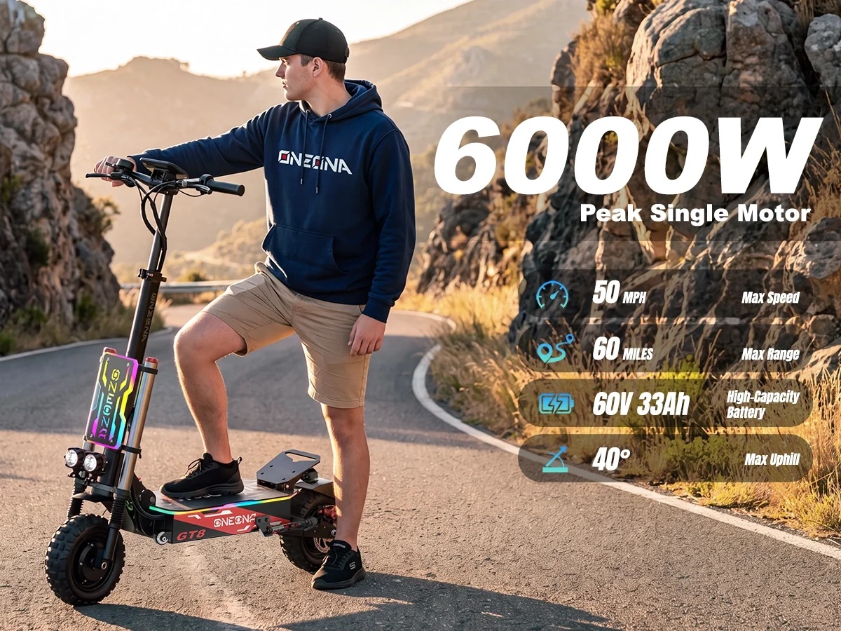 ONECNA NEW GT8PRO Elektrische  - 60V 5600W Dual Motor Electric Scooter recensie en prijs