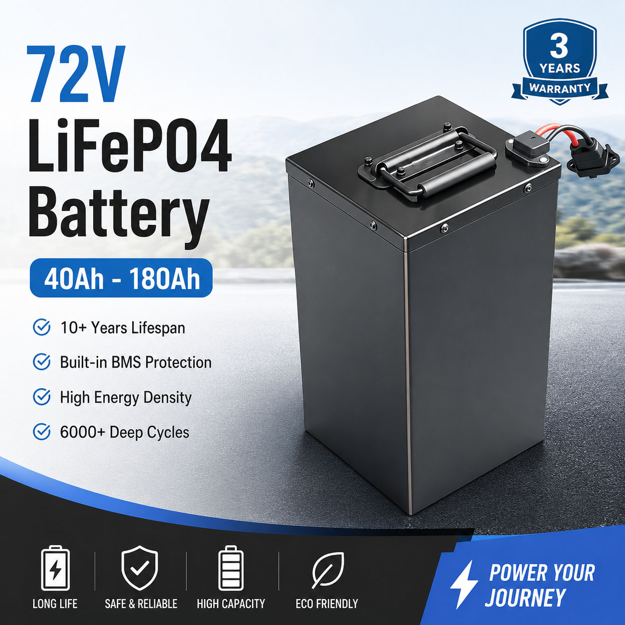 Nieuwe Energie 72V 40ah 60ah 8 - 72V 60Ah Lifepo4 Battery Pack recensie en prijs