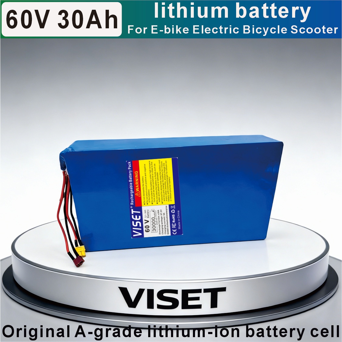 VISET 60V 30AH Fiets 18650 Mot - 60V 30Ah Electric Scooter Battery recensie en prijs