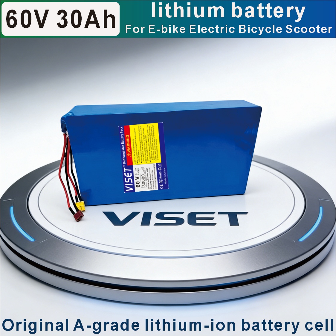 VISET 60V 30AH Fiets 18650 Mot - 60V 30Ah Electric Scooter Battery recensie en prijs
