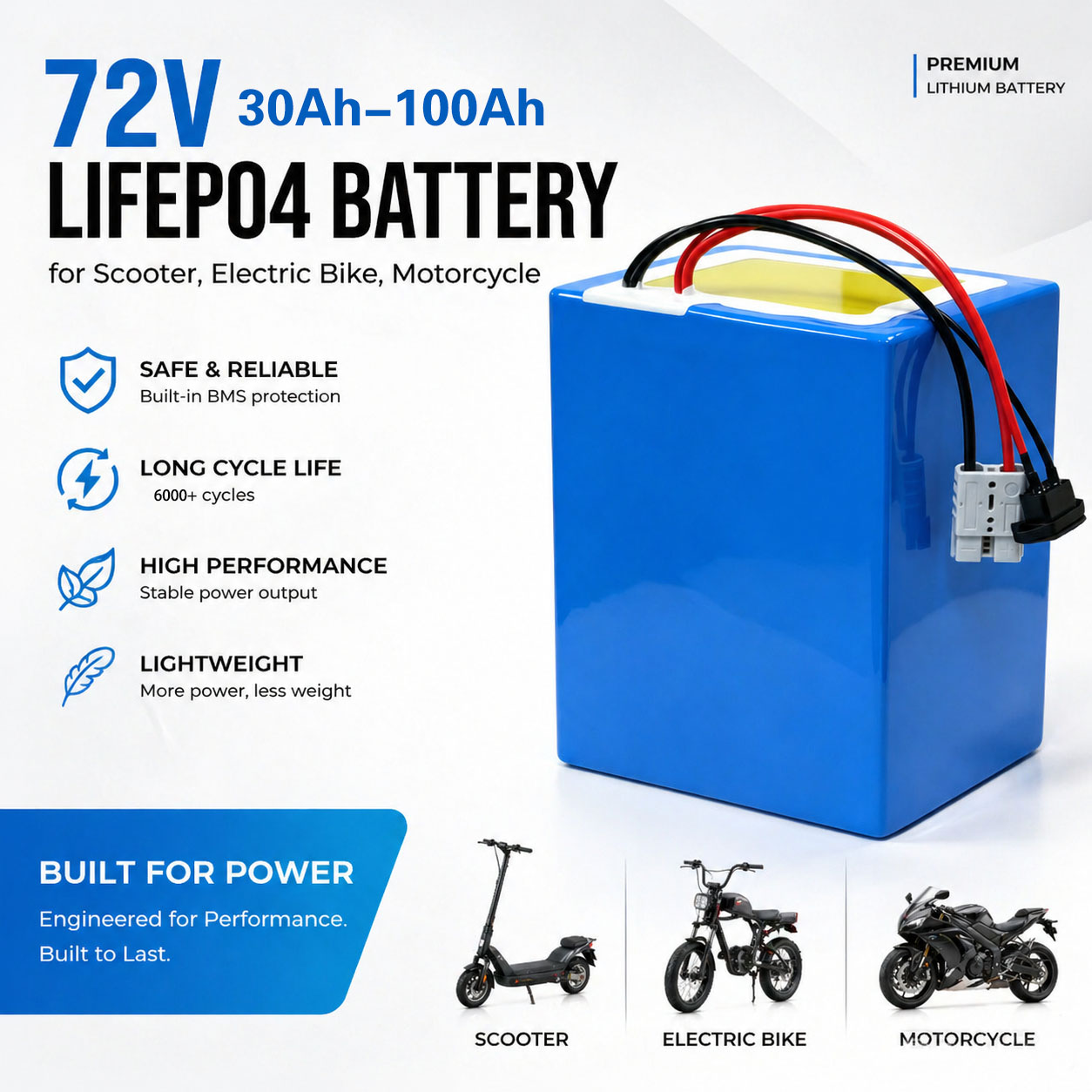 Lithium LiFePO4 72V 50Ah 60Ah  - 72V 60Ah Lifepo4 Battery Pack recensie en prijs