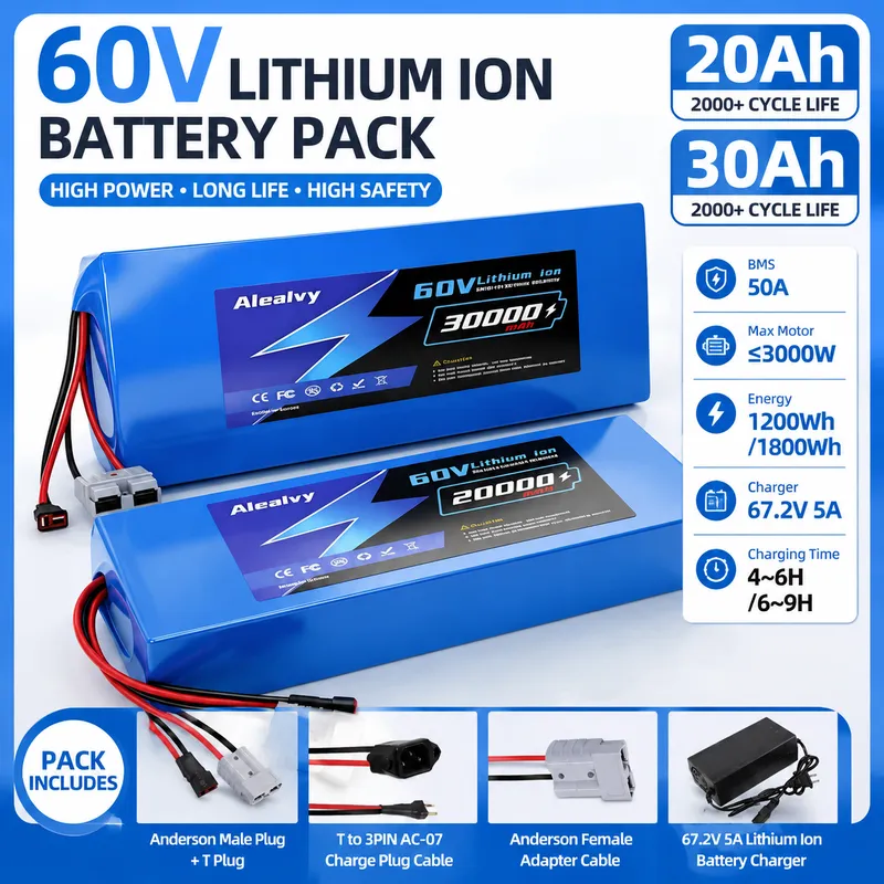 Aleaivy 60V 20AH 30AH 21700 Li - 60V 30Ah Electric Scooter Battery recensie en prijs