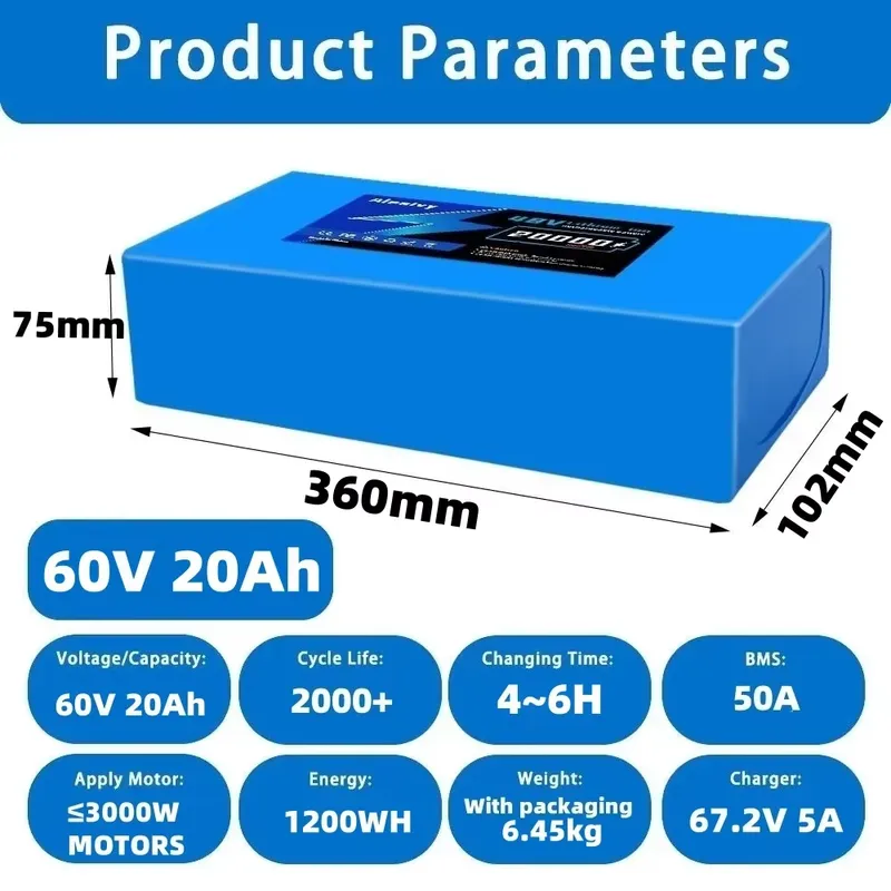 Aleaivy 60V 20AH 30AH 21700 Li - 60V 30Ah Electric Scooter Battery recensie en prijs