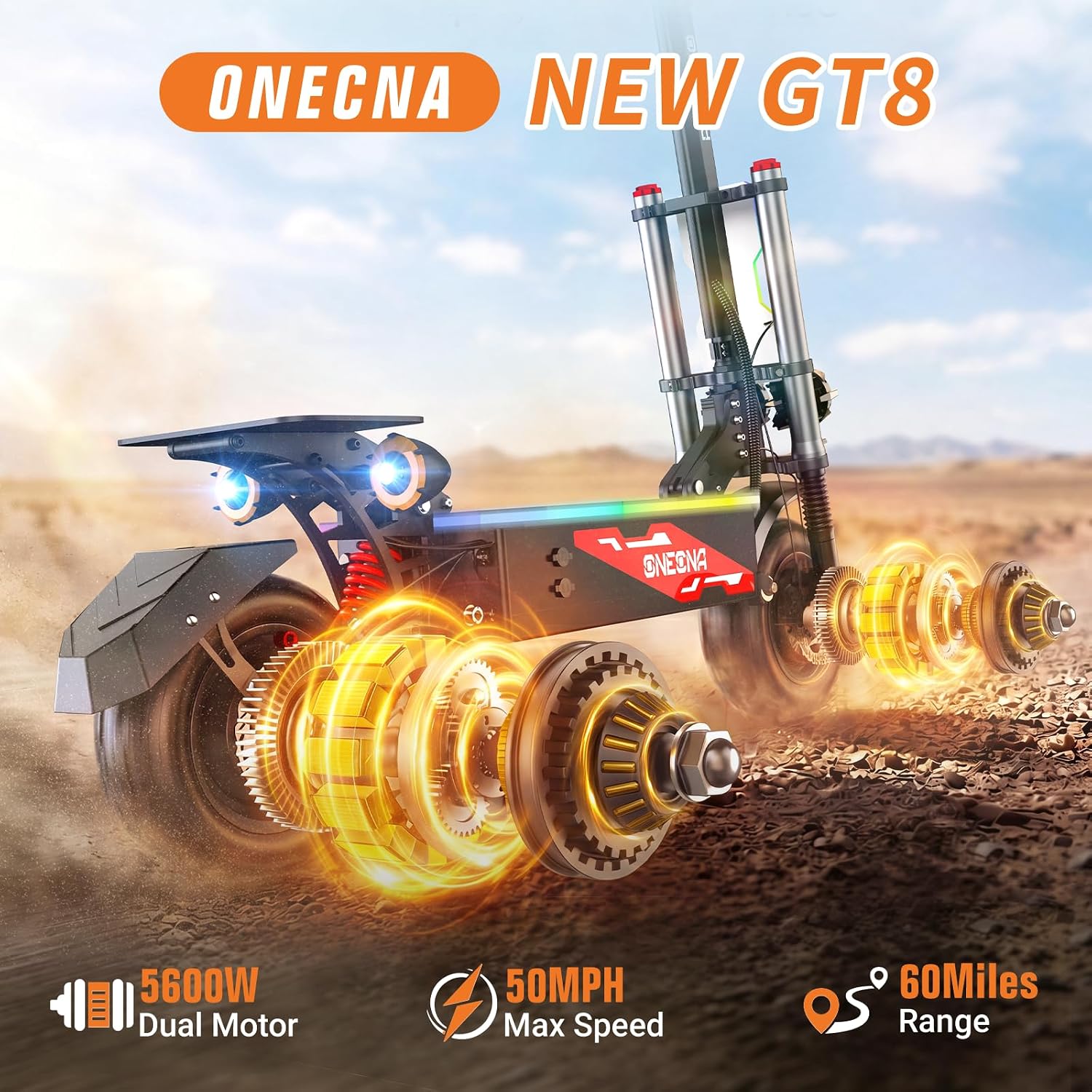 ONECNA NEW GT8PRO Elektrische  - 60V 5600W Dual Motor Electric Scooter recensie en prijs