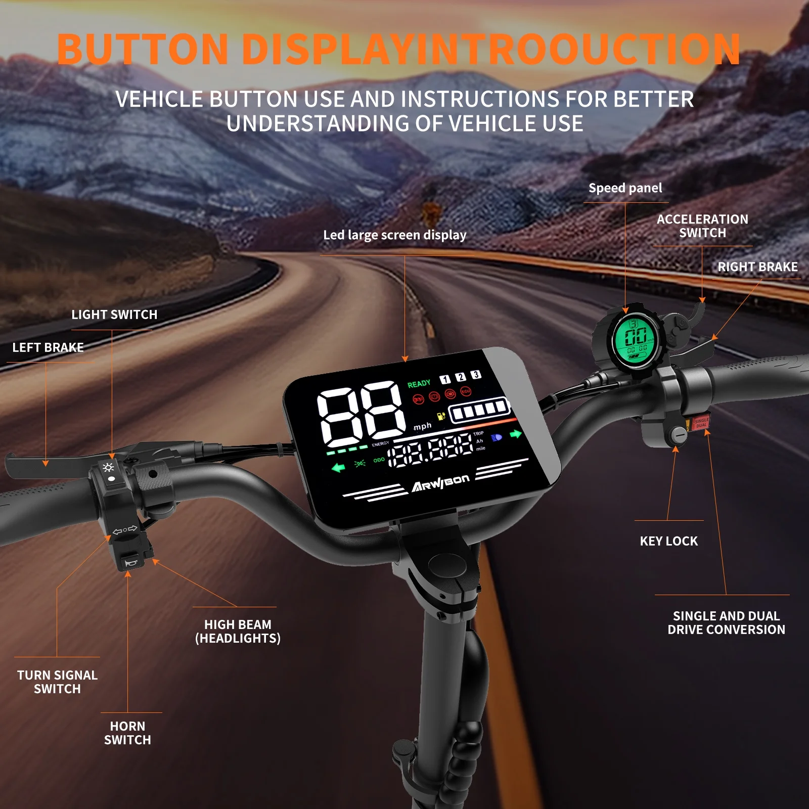 Arwibon 5600W Elektrische Scoo - 60V 5600W Dual Motor Electric Scooter recensie en prijs