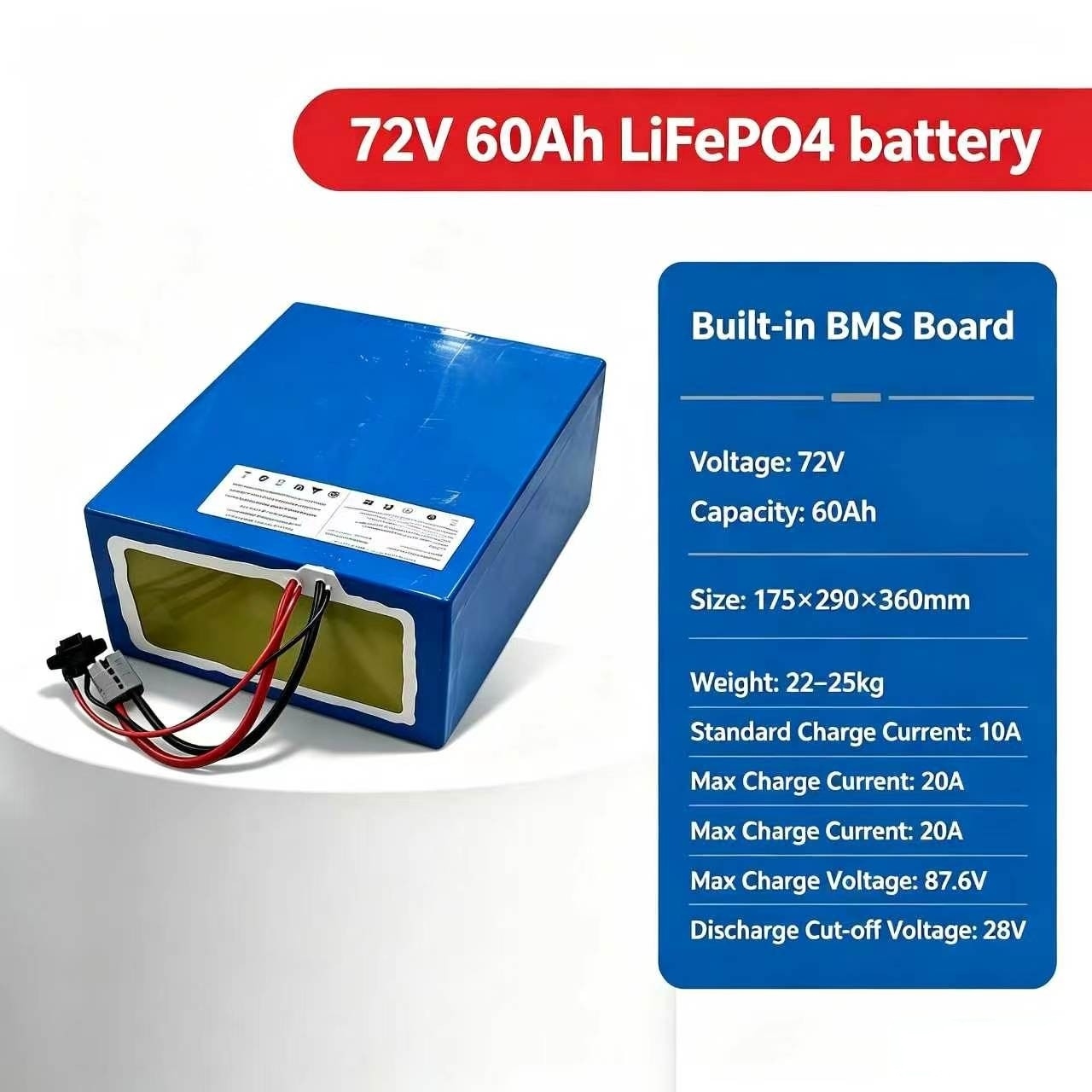 Lithium 72V 60Ah lifepo4 batte - 72V 60Ah Lifepo4 Battery Pack recensie en prijs